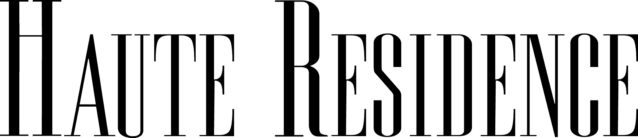 The words “HAUTE RESIDENCE” are displayed in tall, thin, black capital letters on a light gray background.