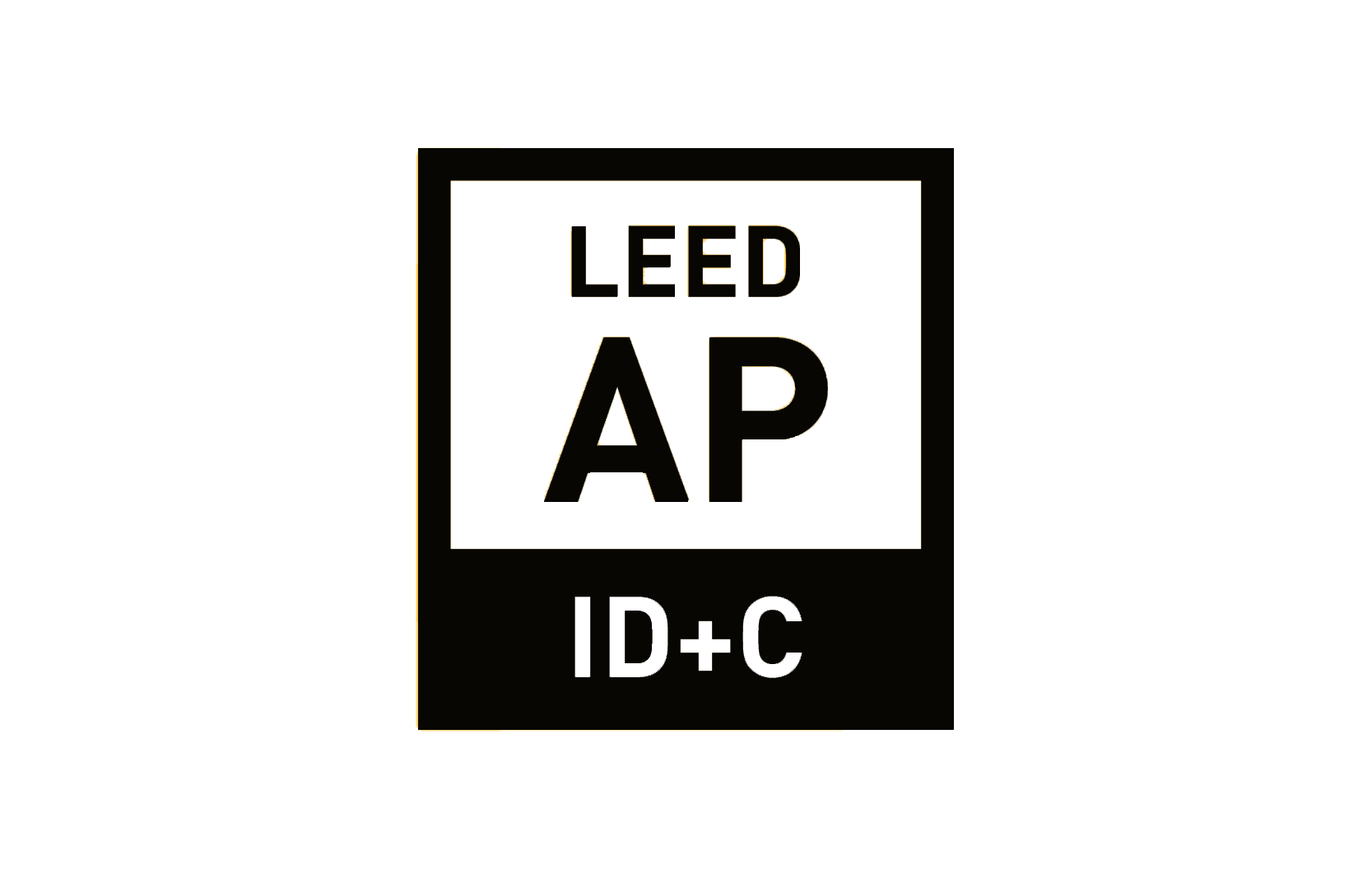 Black and white LEED AP ID+C logo with 